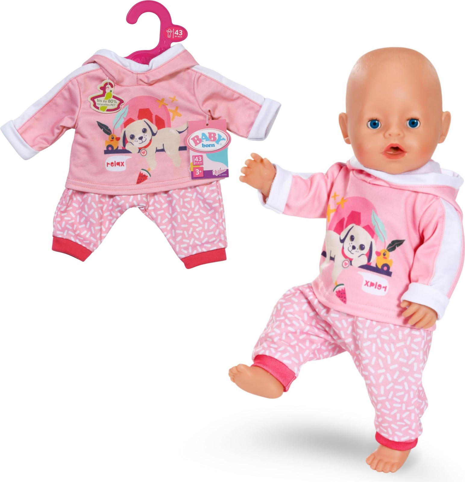 BABY born joggingpak met hondmotief, 43 cm