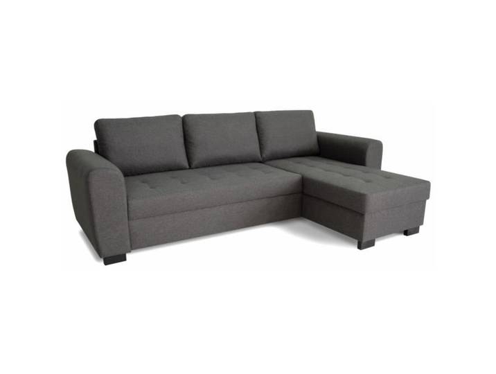 Canapé d'angle fixe réversible 4 places - Tissu Anthracite - L245 x P150 x H86 cm - HAMILTON - Fabriqué en Ukraine