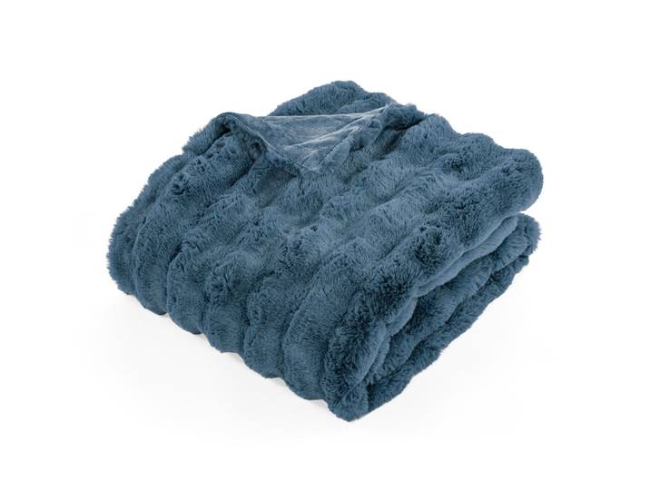 Wohndecke Tiseco Bubble Rabbit Stripe 130 x 180 cm , blau, B:130cm L:180cm, Obermaterial: 100% Polyacryl, Wohndecken, Wohndecke