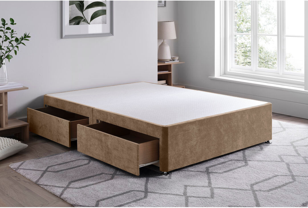 17 Stories Naples Divan Bed Base Mink Single (3')