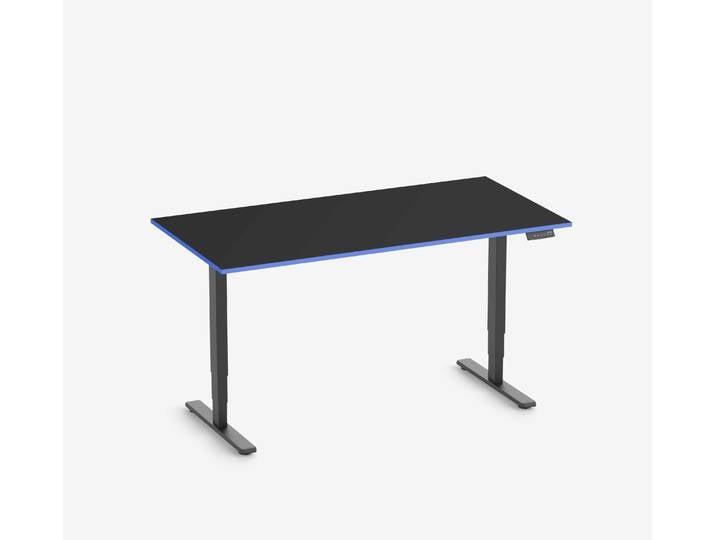 FOKUS Gamingschreibtisch Schwarz 160x80 Rechteck Royal Blue