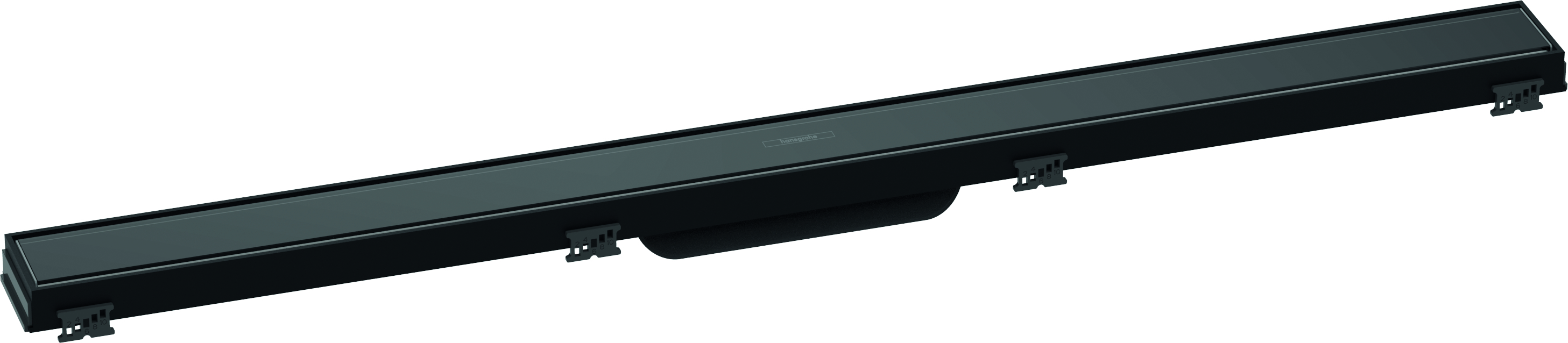 Hansgrohe RainDrain Match caniveau de douche 56040610 90cm, kit de finition, avec cadre réglable en hauteur, noir