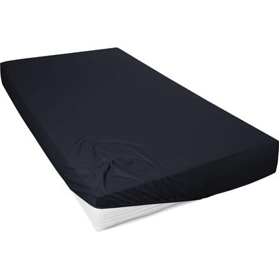 Spannbettlaken PRIMERA "Mako-Feinjersey Spannbetttuch", schwarz, B:90cm L:200cm, Mako-Jersey, Obermaterial: 100% Baumwolle, Bettlaken, Spannbettlaken, Geeignet für Standardmatratzen bis 22 cm, 100% Baumwolle