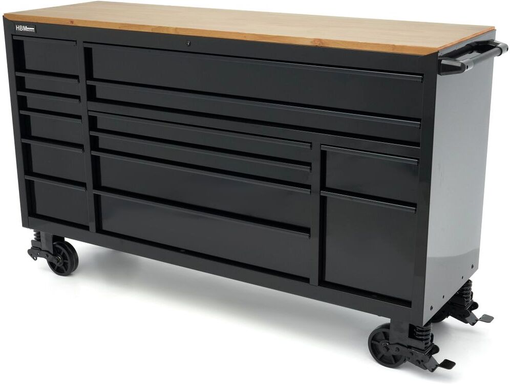 HBM Werkzeugwagen, 14 Schubladen, 182 cm, schwarz