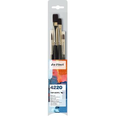 da Vinci Pinselset TOP-ACRYL-Malpinsel, für Acryl, Öl und Aquarell, 4er Set