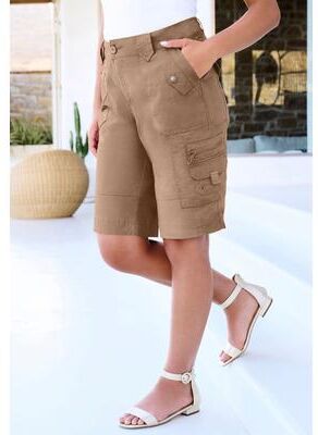 Plus Size Women's Plus Size Cargo Shorts by Roaman's in Brown Sugar (Size 18 W)