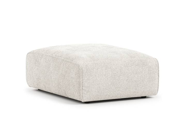 Polsterhocker 81 x 38 x 100cm Weiß/Beige Bouclé Stoff Helay: Natur
