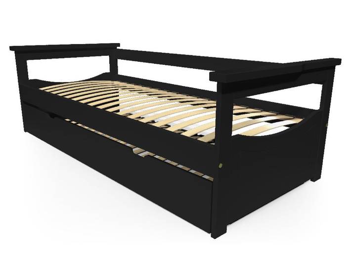 Lit Gigogne 90x200 Topaze Pin massif 90x200 Noir