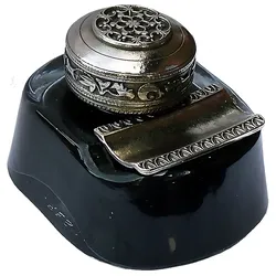 Rubinato Kalligraphie-Tintenglas 48 ml schwarz, Metall Ornament C, Ablage