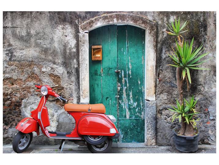 Alubild Rotes Moped image LAND