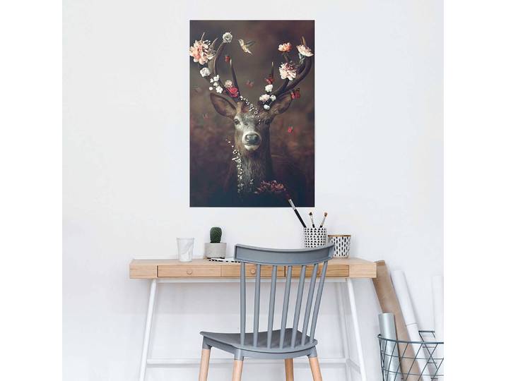 Poster Cerf Papier Marron 61 x 92 x 0cm