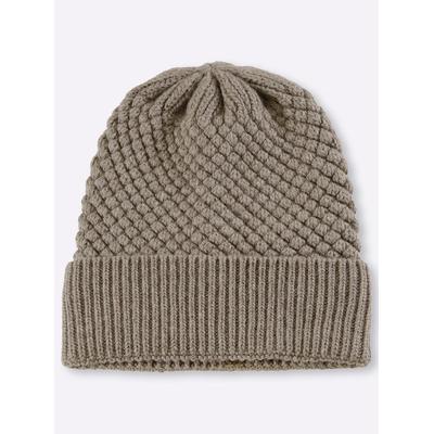 Strickmütze CASUAL LOOKS, Damen, beige (taupe), Kaschmir, Mützen Strickmütze