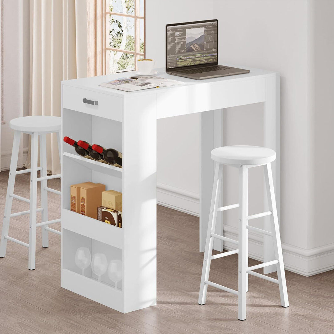 Rio Haydenville Yes Upholstered Bar Stool with Steel Frame White/White 71cm H X 30cm W X 30cm D