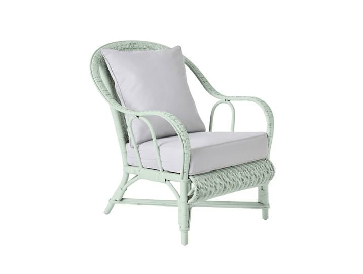 Fauteuil rotin laqué pistache