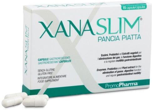 PROMOPHARMA SpA Xanaslim Pancia Piatta - Integratore per il Benessere Addominale - 15 Capsule - Riduci il Gonfiore