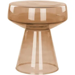 BEISTELLTISCH Rauchglas goldbraun rund 37 cm Laguna