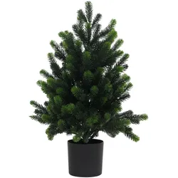 Mendler Künstliche Tanne HWC-R29, Dekobaum Kunstbaum Kunstpflanze, Outdoor Polyethylen, 60cm