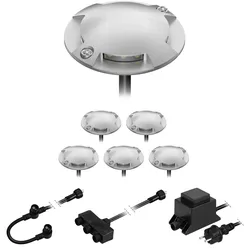 ledscom.de LED Boden-Aufbau-Leuchte Bunda, 4-flammig, für außen, befahrbar, warm-weiß, 6er Set