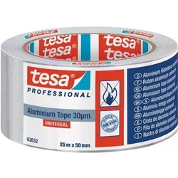 6x tesa, Klebeband, Aluminiumklebeband Universal 63632 mit Liner Länge 25 m Breite 50 mm (50 mm)
