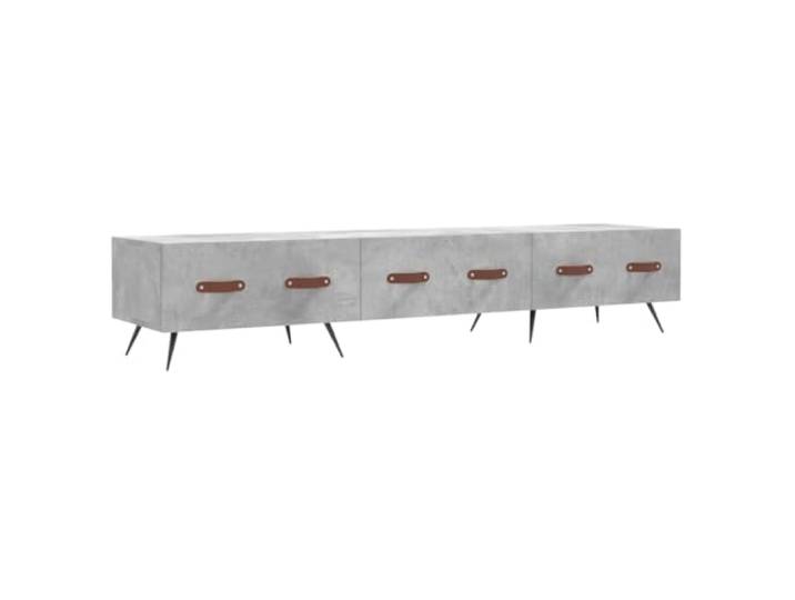 KUPTYERFG TV-Schrank Betongrau 150x36x30 cm Lowboard mit 3 Schubladen Moderne Fernsehkommode aus Holzwerkstoff mit Eisenbeinen und 3 Schubladen für Ordnung im Wohnzimmer oder Schlafzimmer.