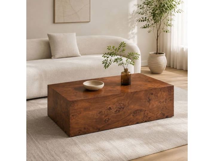Table basse - SOGEU - 90x50x30 cm - Aspect bois - MDF panneaux - Design minimaliste