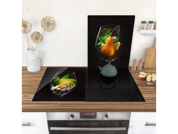 Herdabdeckplatte Aromen im Weinglas 60 x 52cm 60 x 52 cm