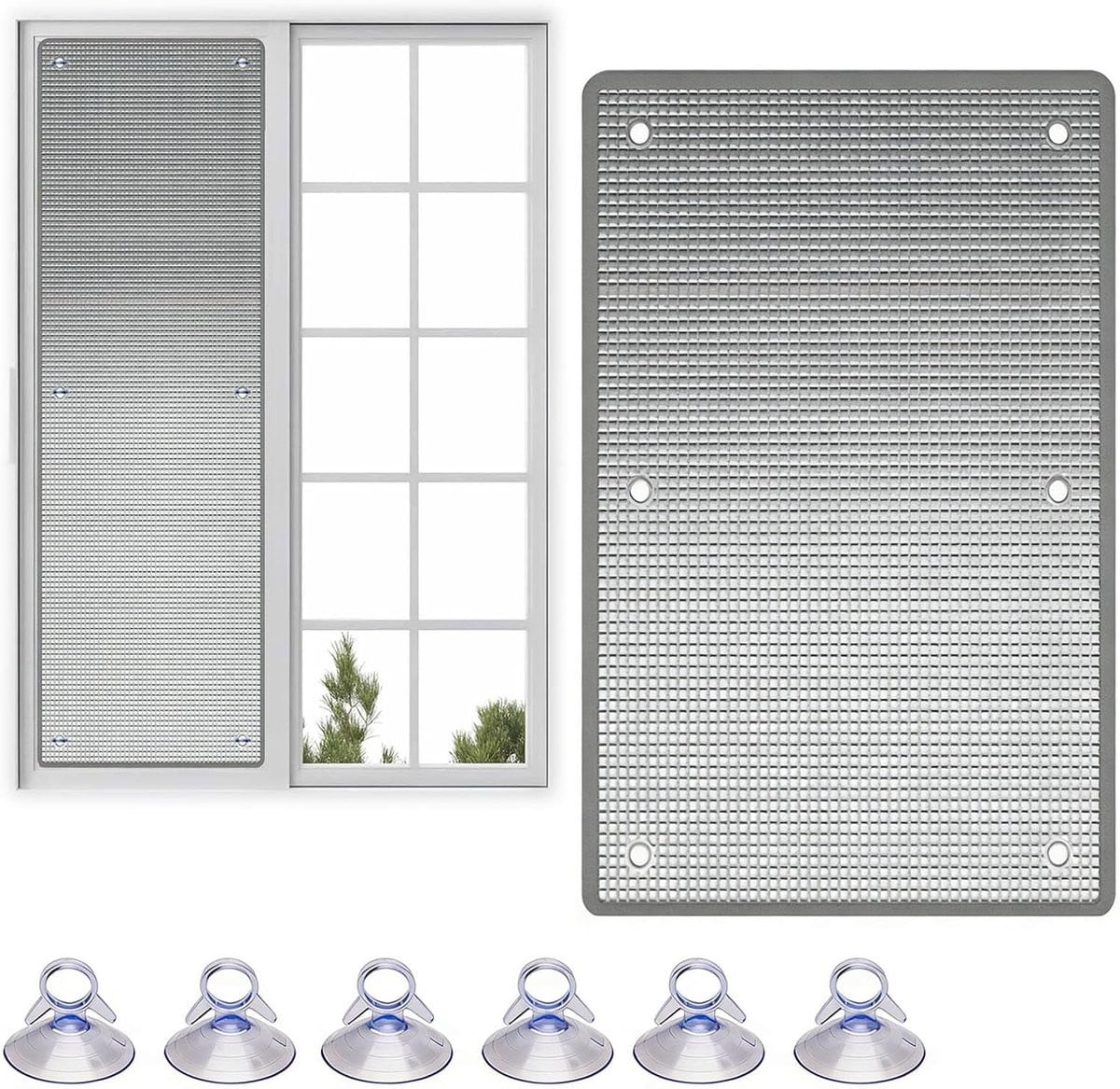 Verduisterende raamfolie Zilver - Thermische isolatie en privacy zonwering - 30 x 60 cm