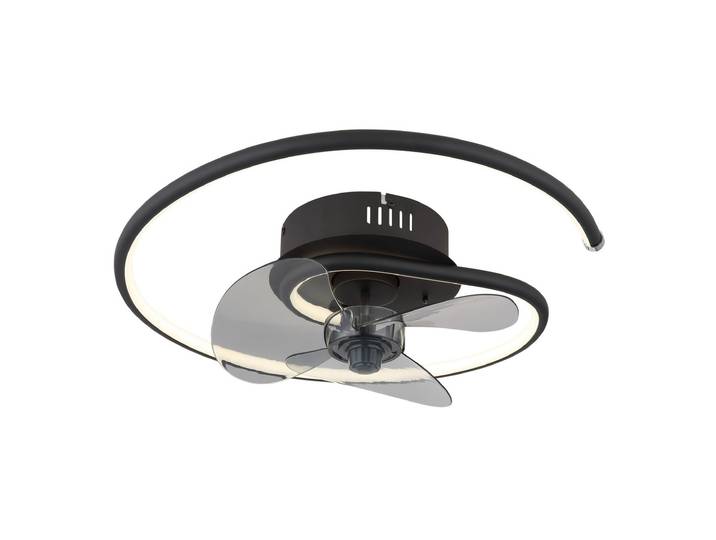 Globo Koren Ventilateur De Plafond À 3 Pales\, Noir Mat\, Led\, Intensité Variable\, 2 700-6 500 K\, Télécommande\, Minuterie