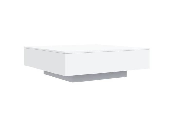 Table basse - GAROSA - 100x100 cm - Bois d'ingénierie - Blanc - Design contemporain