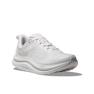 Walkingschuh HOKA ONE ONE "Kawana 3", Damen, Gr. 41, atmungsaktiv, weiß (weiß, weiß), Synthetik, Textil, Schuhe Walkingschuh, Walkingschuh, mit leicht profilierter Gummilaufsohle