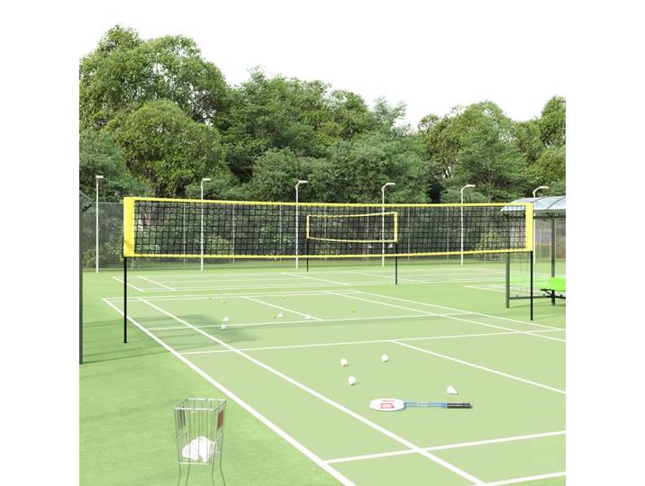 vidaXL Badminton-Netz Gelb und Schwarz 600x155 cm PE-Gewebe
