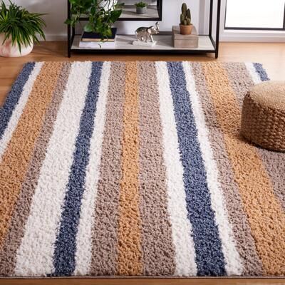 SAFAVIEH Calico Shag Arantxa Stripe 1.5-inch Thick Rug