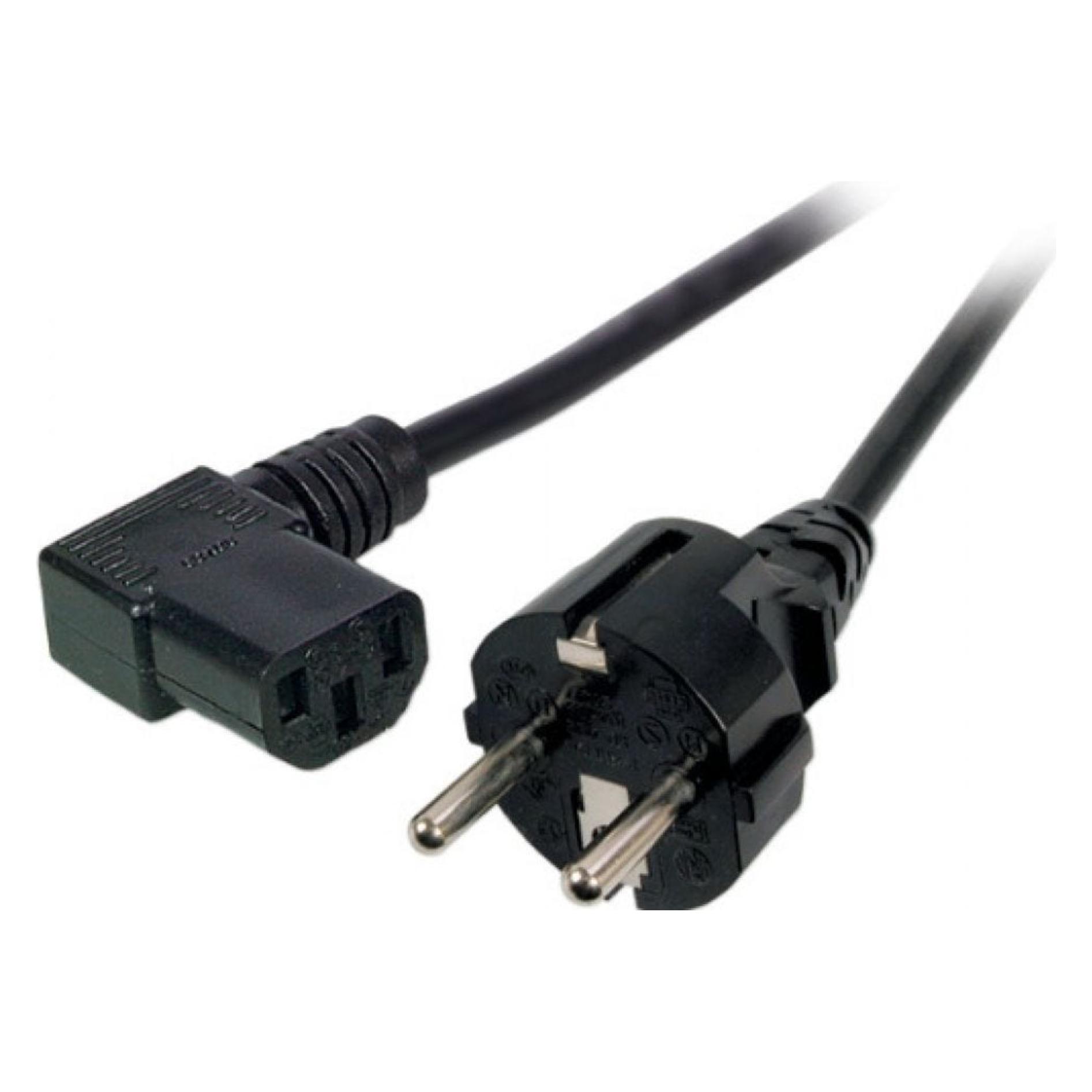 EFB Elektronik EFB Netzkabel Schutzkontakt 180°-C13 90°,sw,2,0m,3x0,75mm (2 m) (EK534.2)