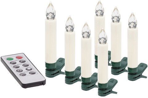 LED-Christbaumkerzen, 10 Kerzen, batteriebetrieben, mit Fernbedienung