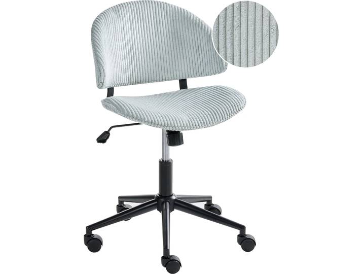BELIANI Bürostuhl Hellblau Cord Drehbar Höhenverstellbar Modernes Design Retro Stil Schreibtischstuhl Computerstuhl für Homeoffice Büro Arbeitsplatz