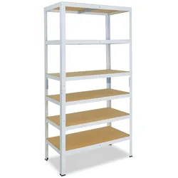 shelfplaza HOME 200x90x60 cm Schwerlastregal in weiß mit 6 Böden und 145 kg Traglast pro Boden