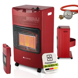 Juskys Gasheizung GS42US – Infrarot-Heizstrahler bis 4200 W für Terrasse & Outdoor in Rot