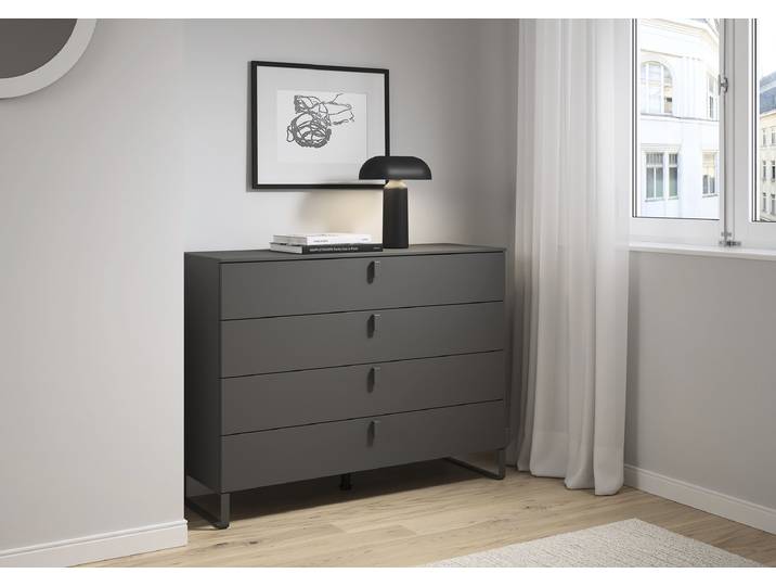 Commode Liora - 91 cm 120cm Gris/Graphite