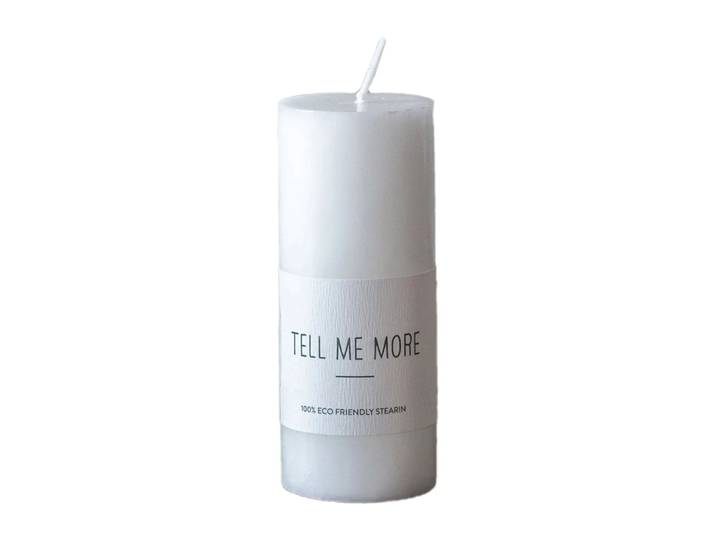 Tell Me More Bougie Tell Me More S 10 cm Blanc