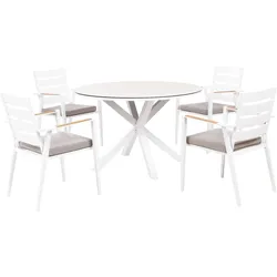 GARTENTISCH-SET 4-Sitzer Weiß Maletto/Taviano