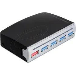Delock 61898 (USB-B, 5 Ports), Dockingstation + USB Hub, Schwarz