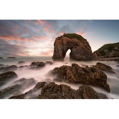 Fototapete PAPERMOON "Photo-Art JINGSHU ZHU, PFERDEKOPF ROCK", bunt, B:5m L:2,8m, Vlies, Tapeten