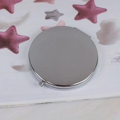 Uplift Picks Portable Stainless Steel Pocket Mirror Folding Compact Makeup Travel Beauty Mirror silver Round