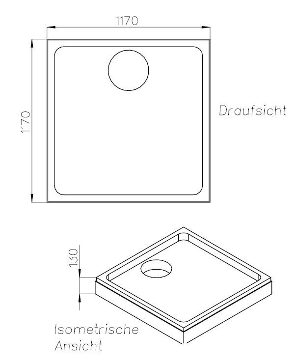Neuesbad Wannenträger für Kaldewei Cayonoplan Multispace 120x120x1,8 SD 25800