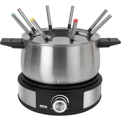 SILVA-HOMELINE PK-F 140 Fondue, 1400 W, 8 Gabeln, schwarz/inox