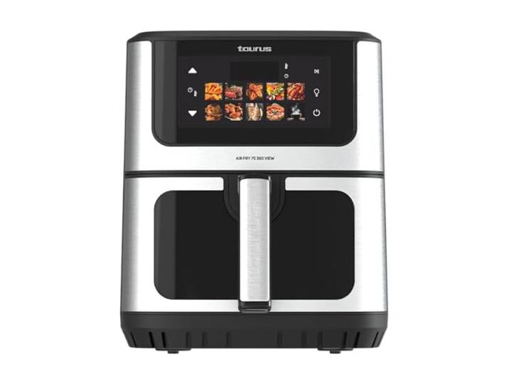 Taurus - Heißluftfritteuse 7S 360 View 1900W 6,5 L 10 Programme Doppelheizung Gleichmäßige Garung Warmhaltefunktion 60-min Timer Touch-Display BPA- & PFOA-frei