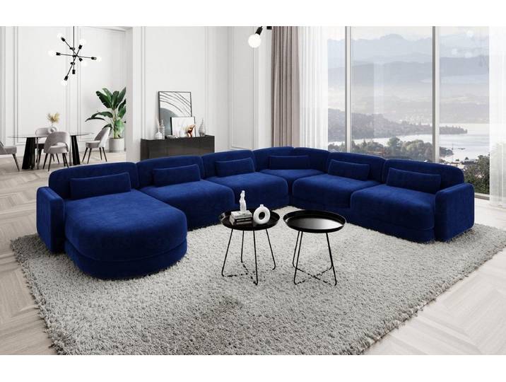 Sofa Dreams Wohnlandschaft Stoff Polstersofa Luxus Couch Stoffsofa Valencia XXL, Loungesofa
