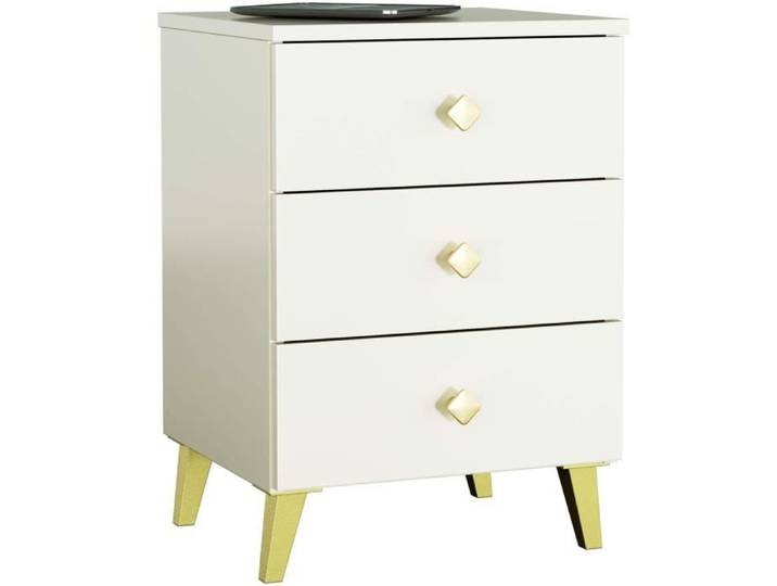 Table de chevet AKORD MOBI Cachemire 40 cm 3 tiroirs façade Cachemire 40x37x58 cm