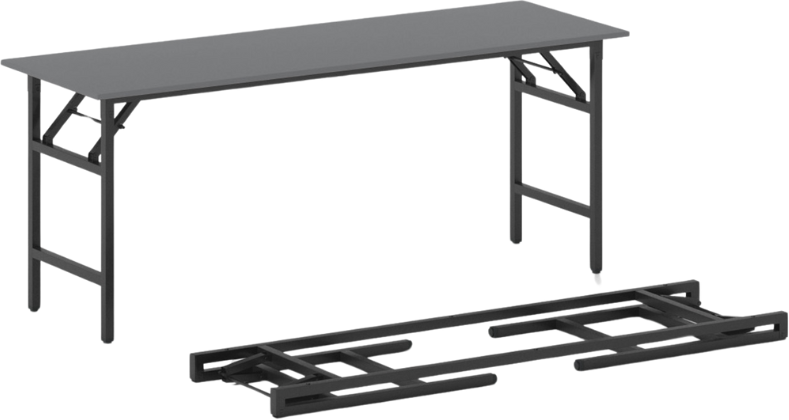 B2B Partner Klapptisch FAST READY, 170x50 cm, schwarzes Metallgestell, Graphit