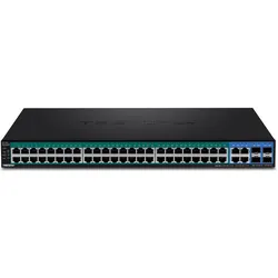 Trendnet 48 x Gigabit PoE+ ports, 4 geteilte Gigabit-Ports (52 Ports), Netzwerk Switch, Schwarz